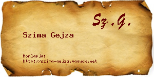 Szima Gejza névjegykártya